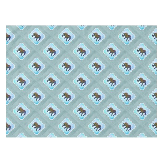 Boho Blue Elephant Tafelkleed (Voorkant (Horizontaal))
