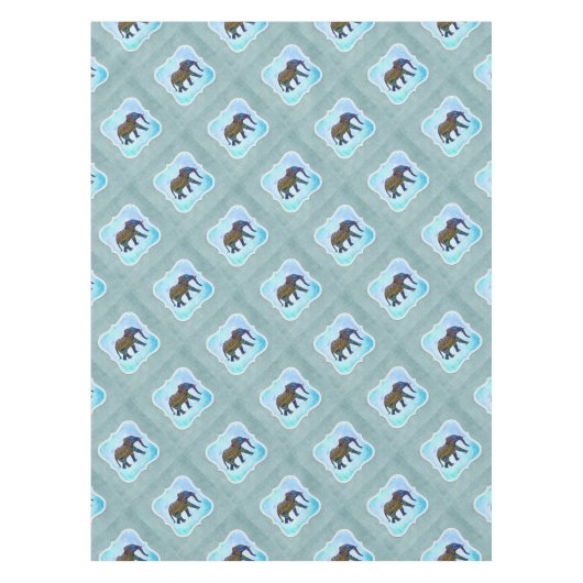 Boho Blue Elephant Tafelkleed (Voorkant)