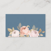 Boho Blue en Blush Peonies Bruiloft Registry Kaart (Achterkant)