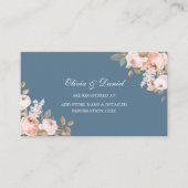 Boho Blue en Blush Peonies Bruiloft Registry Kaart (Voorkant)