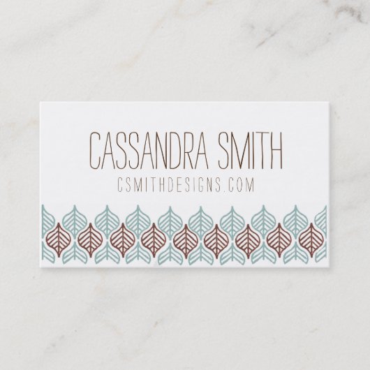 Boho Blue en Brown Visitekaartje (Voorkant)
