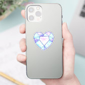 Boho Blue en Pink Heart Diamond Sticker (Telefoon)