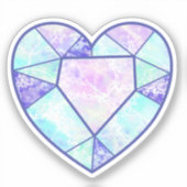 Boho Blue en Pink Heart Diamond Sticker (Voorkant)