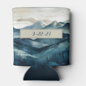 Boho Blue en Tan Mountain Koelbox Blikjeskoeler (Achterkant)