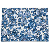 Boho Blue en White Floral Groot Cadeauzakje (Voorkant)