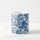 Boho Blue en White Floral Koffiemok (Center)