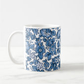Boho Blue en White Floral Koffiemok (Links)