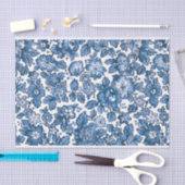  Boho Blue en White Floral Tissuepapier (Craft)