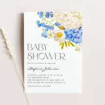 Boho Blue en White Hydrangeas Baby shower