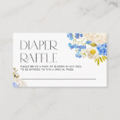 Boho Blue en White Hydrangeas Diaper Raffle Informatiekaartje (Voorkant)