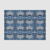 Boho Blue Feather Graphic Pattern Tissuepapier (Voorkant)
