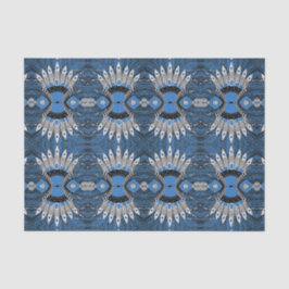 Boho Blue Feather Graphic Pattern Tissuepapier