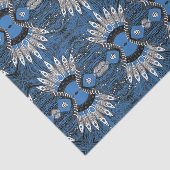Boho Blue Feather Graphic Pattern Tissuepapier (Detail)