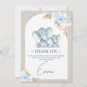 Boho Blue Floral Arch Elephant Kaart (Voorkant)