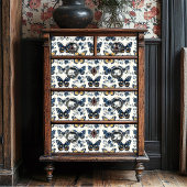 Boho Blue Floral Butterfly Decoupage Tissuepapier