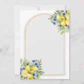 Boho Blue Floral Citrus Lemonade Vrijgezellenfeest Kaart (Achterkant)