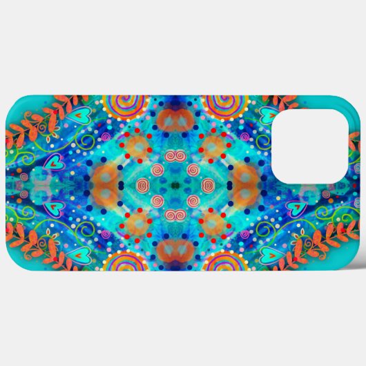 Boho Blue Floral Fun Trendy Leuke Inspirivity Case-Mate iPhone Case (Achterkant (horizontaal))