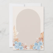 Boho Blue Floral Safari Baby shower Uitnodiging (Achterkant)