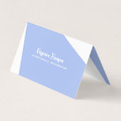 Boho Blue Floral Seamstress naaimachine gevouwen Visitekaartje (Achterkant)