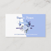 Boho Blue Floral Seamstress Naaimachine Tailor Visitekaartje (Voorkant)