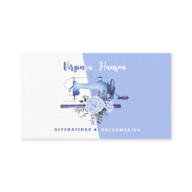 Boho Blue Floral Seamstress Naaimachine Tailor