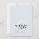 Boho Blue Floral Tea Party Vrijgezellenfeest Kaart (Achterkant)