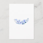 Boho Blue Floral Wedding Reception Kaart (Achterkant)