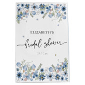 Boho Blue Florals Vrijgezellenfeest Medium Gift Ba Medium Cadeauzakje (Voorkant)
