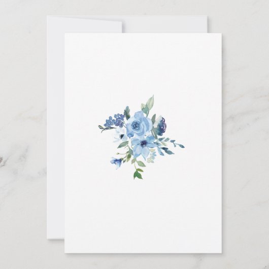 Boho Blue Flower waterverf verjaardagsbrunch Kaart (Achterkant)