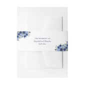 Boho Blue Flowers – Rustic Wedding Uitnodigingen Wikkel (Voorkant Voorbeeld)