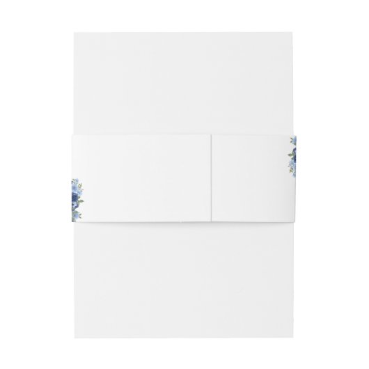 Boho Blue Flowers – Rustic Wedding Uitnodigingen Wikkel (Achterkant Voorbeeld)