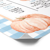 Boho Blue Gingham 1st Year Fact Sign Verjaardag Poster (Hoek)