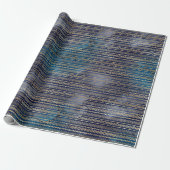 Boho Blue Gold Cadeaupapier (Uitgerold)