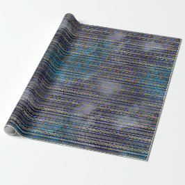 Boho Blue Gold Cadeaupapier