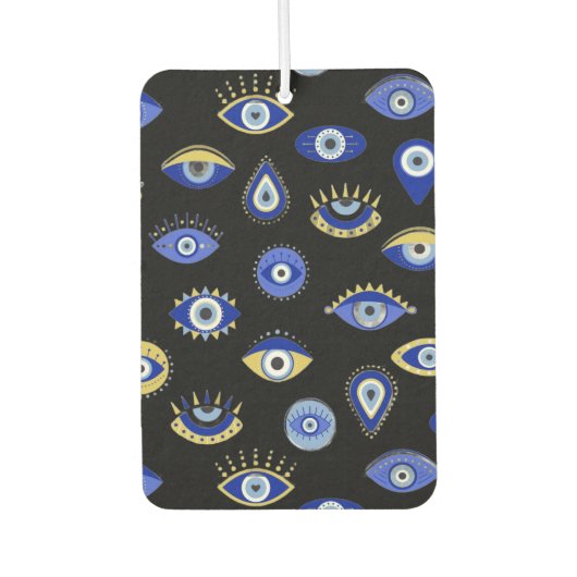 Boho Blue Gold Evil Eyes Luchtverfrisser (Voorkant)