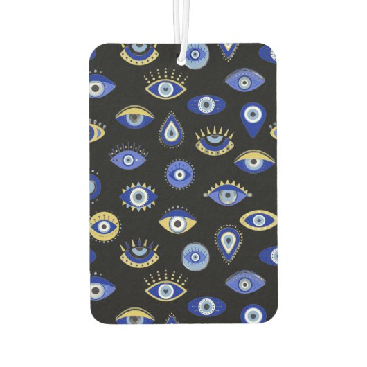 Boho Blue Gold Evil Eyes Luchtverfrisser (Achterkant)