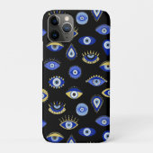 Boho Blue Gold Evil Eyes Luchtverfrisser Case-Mate iPhone Case (Achterkant)