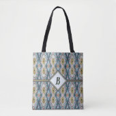 Boho Blue, Green & Tan Tribal Geïnspireerd Tote Bag (Voorkant)