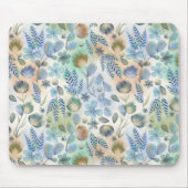Boho Blue Green Whimsical Floral Botanical Muismat (Voorkant)