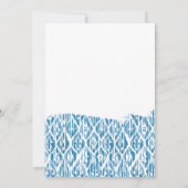 Boho Blue Ikat Baby shower per post Kaart (Achterkant)