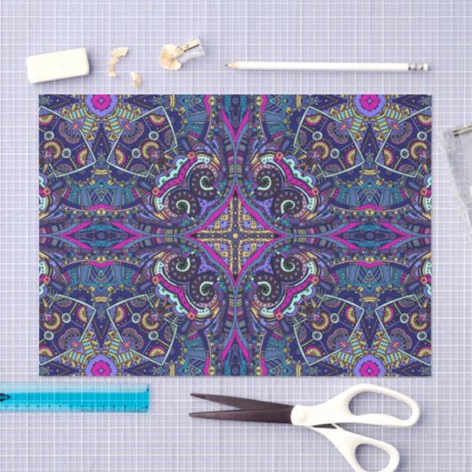 Boho blue kaleidoscoop inheemse amerikaanse trend tissuepapier (Craft)