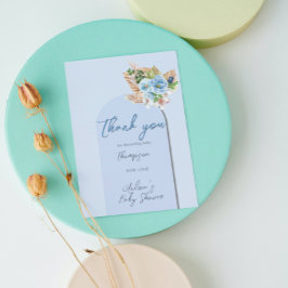 Boho Blue Lijst Pampass Grass Oh Baby shower Flyer