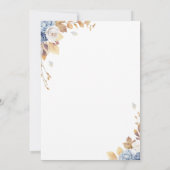 Boho Blue Little Pumpkin eerste verjaardag uitnodi Kaart (Achterkant)