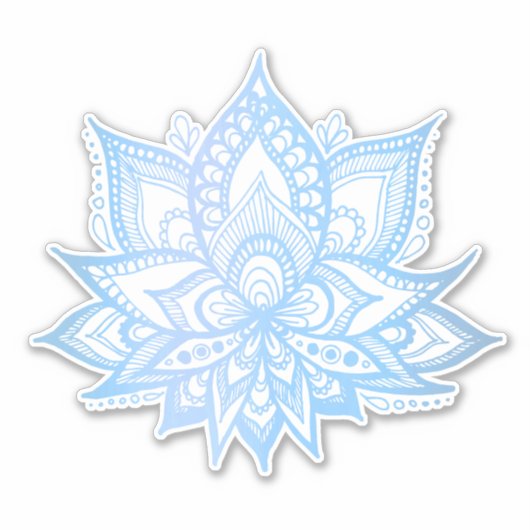 Boho Blue Lotus Flower Sticker (Voorkant)