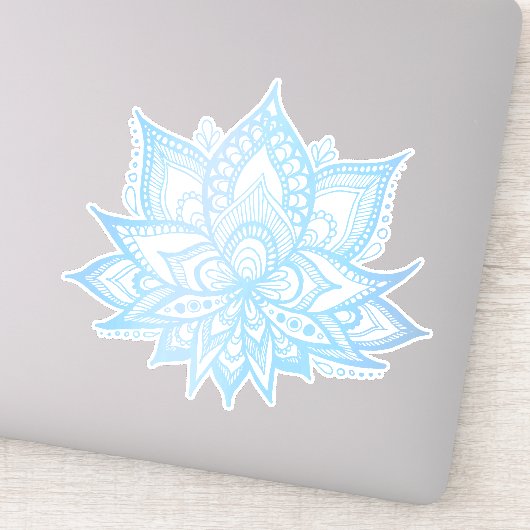 Boho Blue Lotus Flower Sticker (Detail)