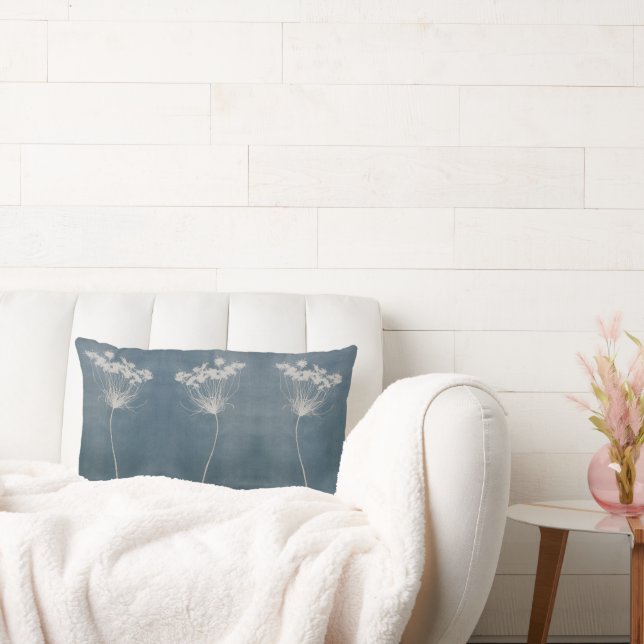 Boho Blue Lumbar Pillow Kussen (Bank)