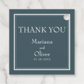 Boho Blue Modern minimalist Bedankjes Labels (Achterkant)