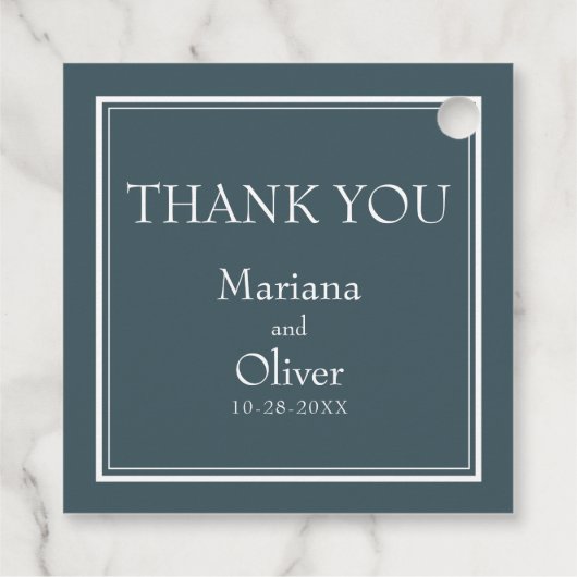 Boho Blue Modern minimalist Bedankjes Labels (Achterkant)