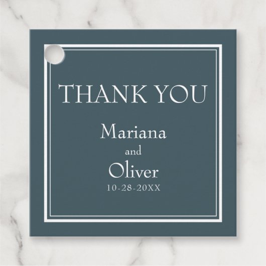 Boho Blue Modern minimalist Bedankjes Labels (Voorkant)