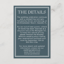 Boho Blue Modern minimalist Informatiekaartje